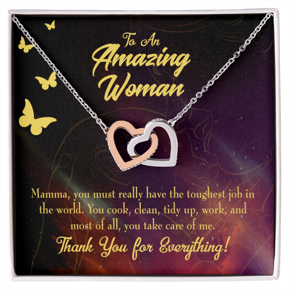 To Mom Mom is The Toughest Job Inseparable Necklace-Express Your Love Gifts