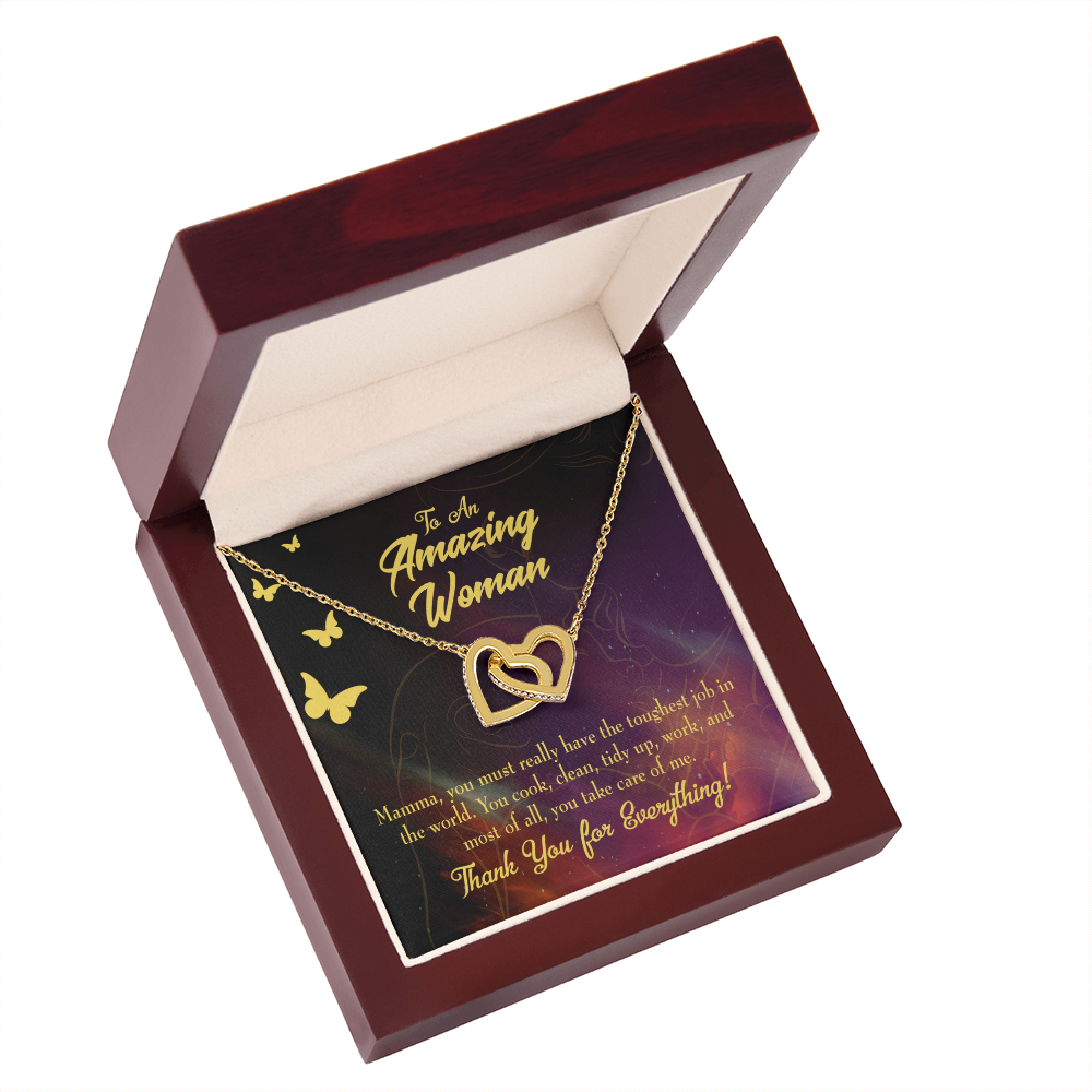 To Mom Mom is The Toughest Job Inseparable Necklace-Express Your Love Gifts