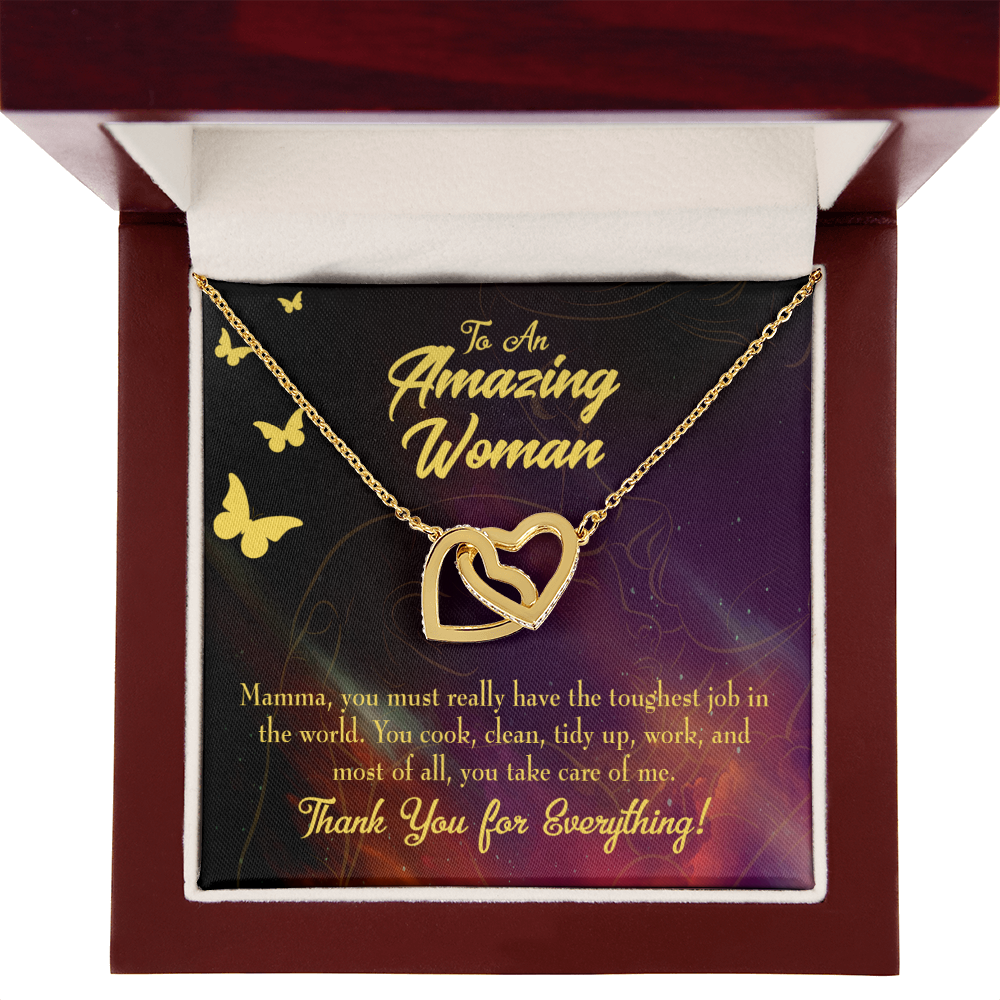 To Mom Mom is The Toughest Job Inseparable Necklace-Express Your Love Gifts