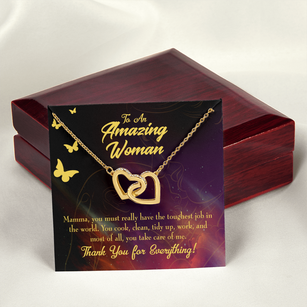 To Mom Mom is The Toughest Job Inseparable Necklace-Express Your Love Gifts
