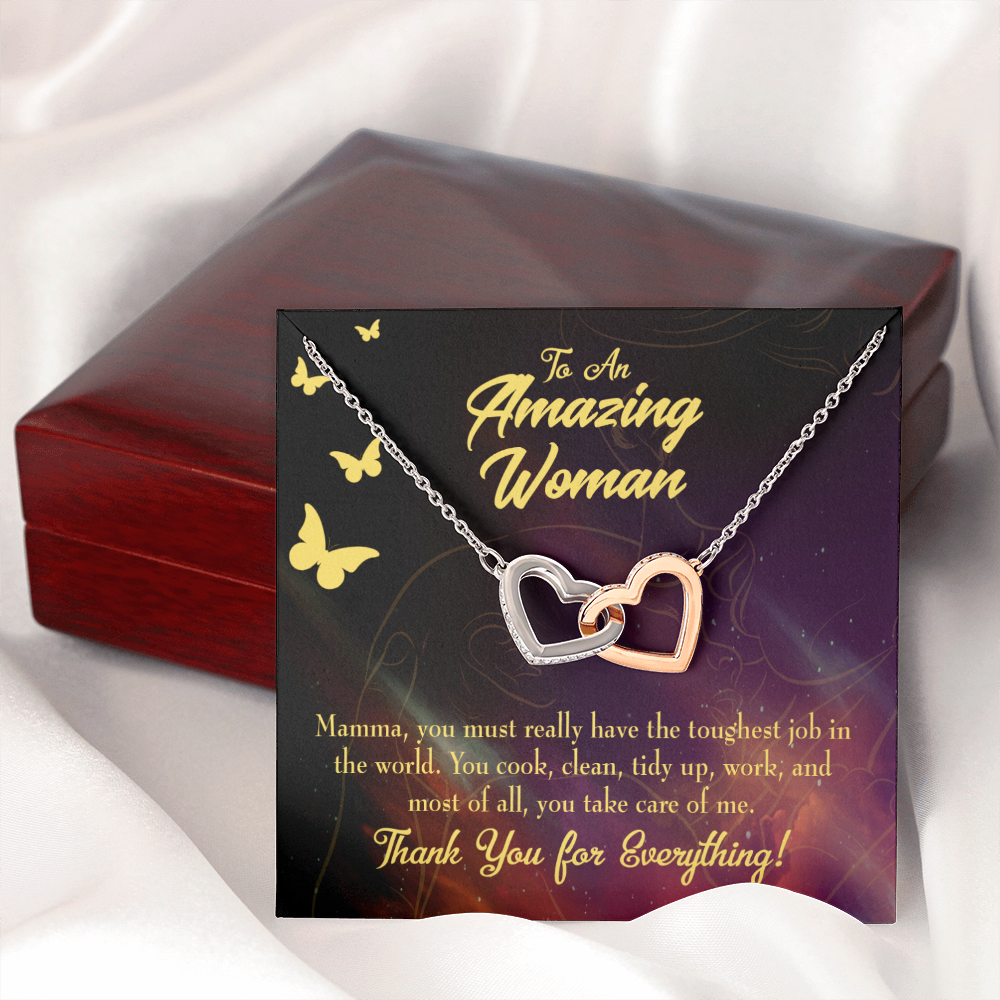 To Mom Mom is The Toughest Job Inseparable Necklace-Express Your Love Gifts
