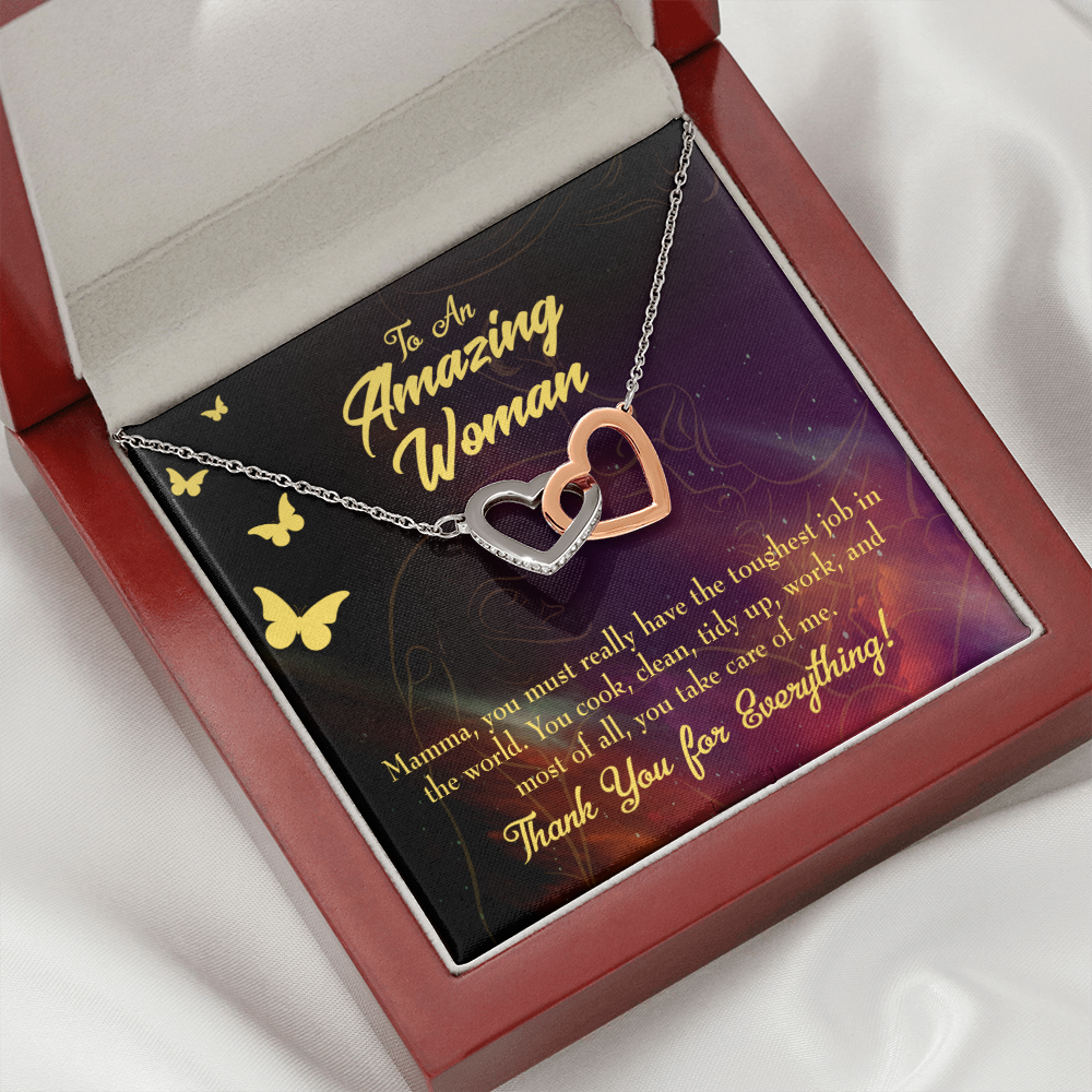To Mom Mom is The Toughest Job Inseparable Necklace-Express Your Love Gifts
