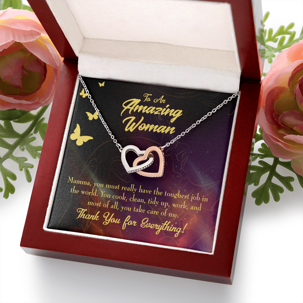 To Mom Mom is The Toughest Job Inseparable Necklace-Express Your Love Gifts