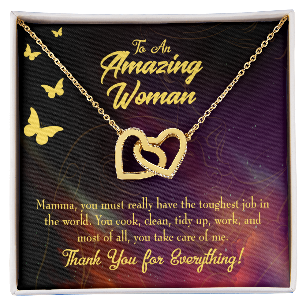 To Mom Mom is The Toughest Job Inseparable Necklace-Express Your Love Gifts