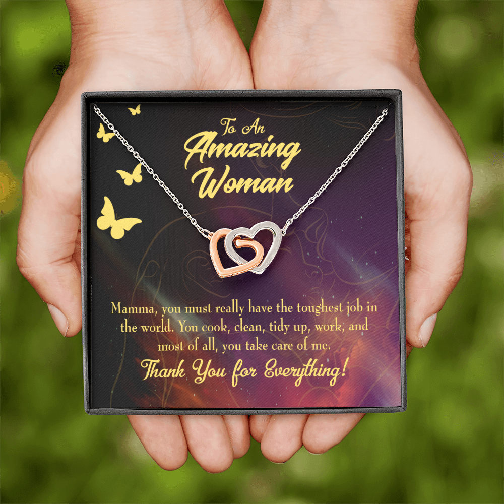 To Mom Mom is The Toughest Job Inseparable Necklace-Express Your Love Gifts