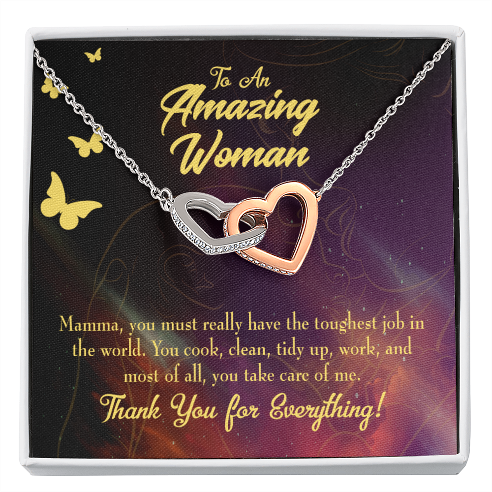 To Mom Mom is The Toughest Job Inseparable Necklace-Express Your Love Gifts