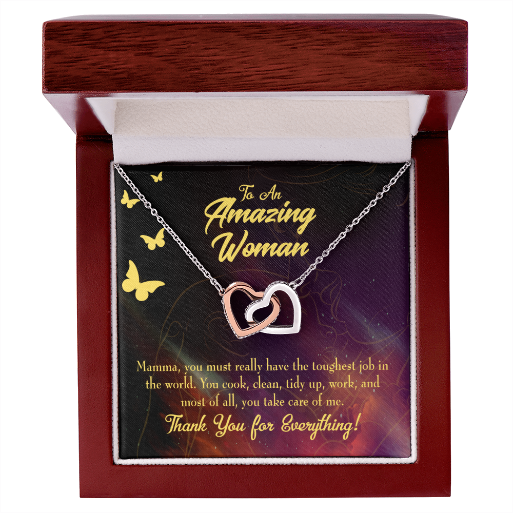 To Mom Mom is The Toughest Job Inseparable Necklace-Express Your Love Gifts