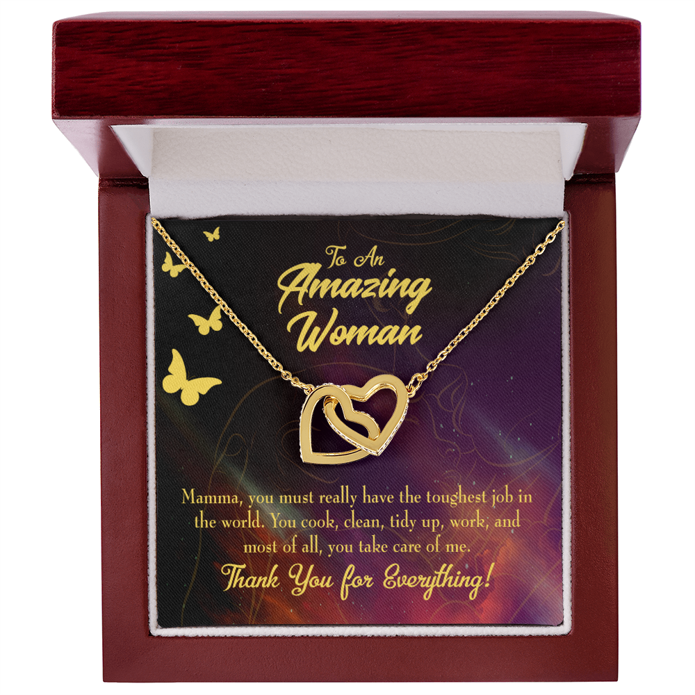 To Mom Mom is The Toughest Job Inseparable Necklace-Express Your Love Gifts