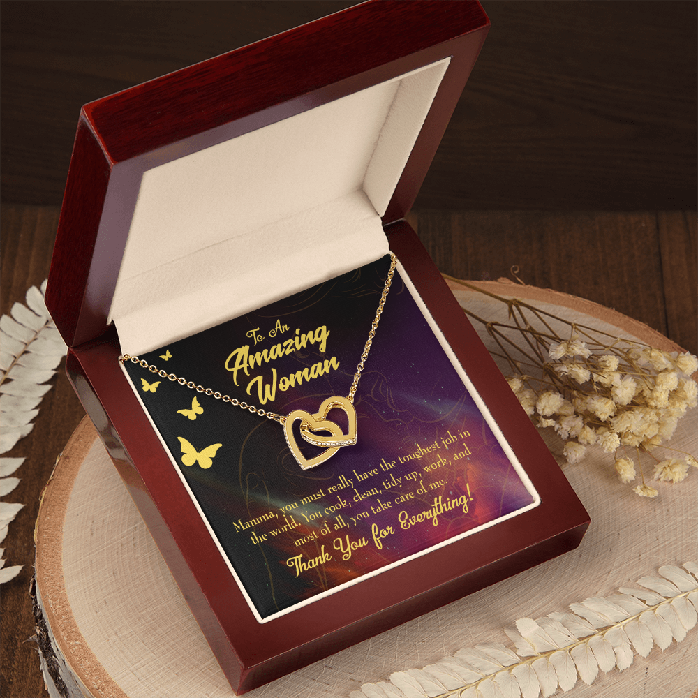 To Mom Mom is The Toughest Job Inseparable Necklace-Express Your Love Gifts