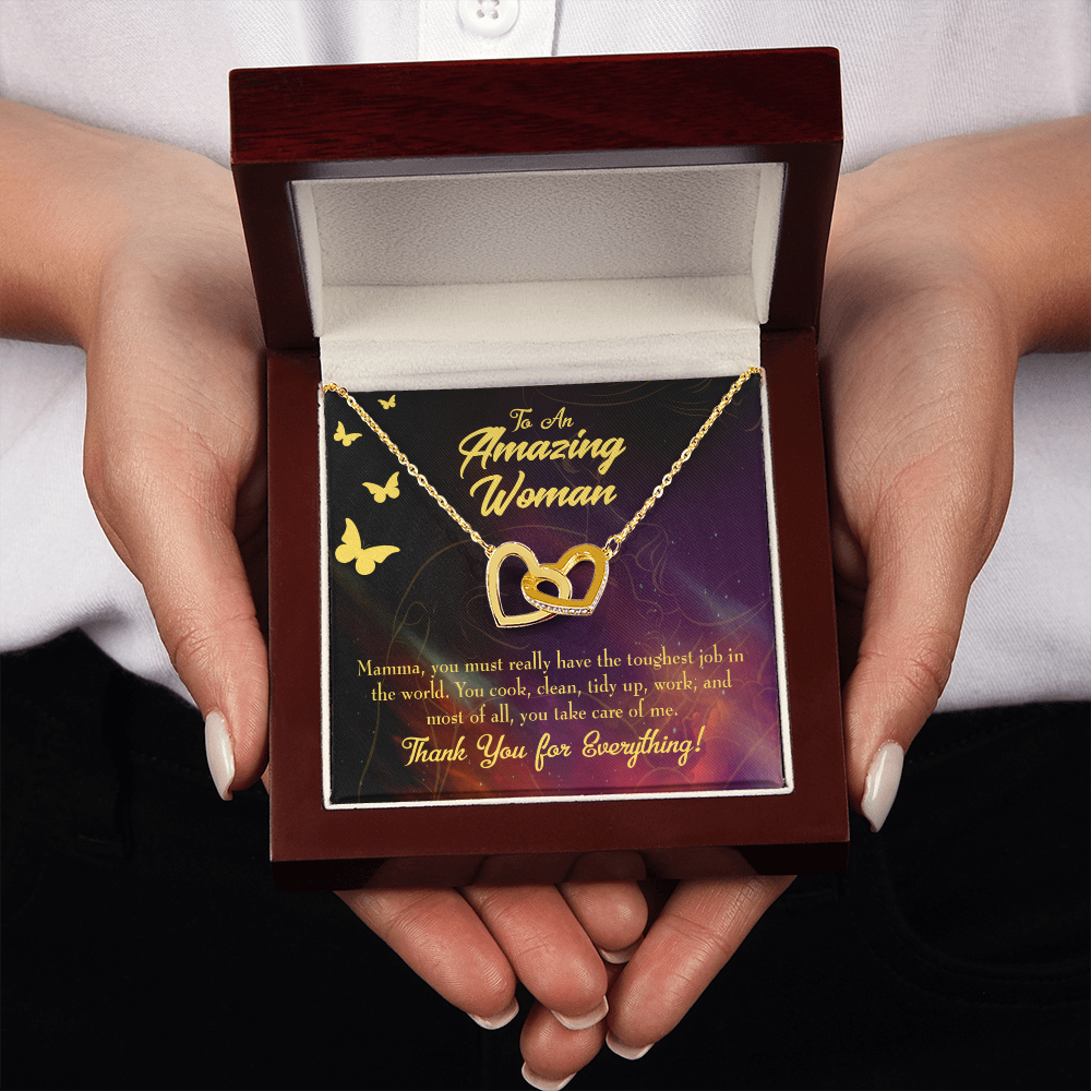 To Mom Mom is The Toughest Job Inseparable Necklace-Express Your Love Gifts