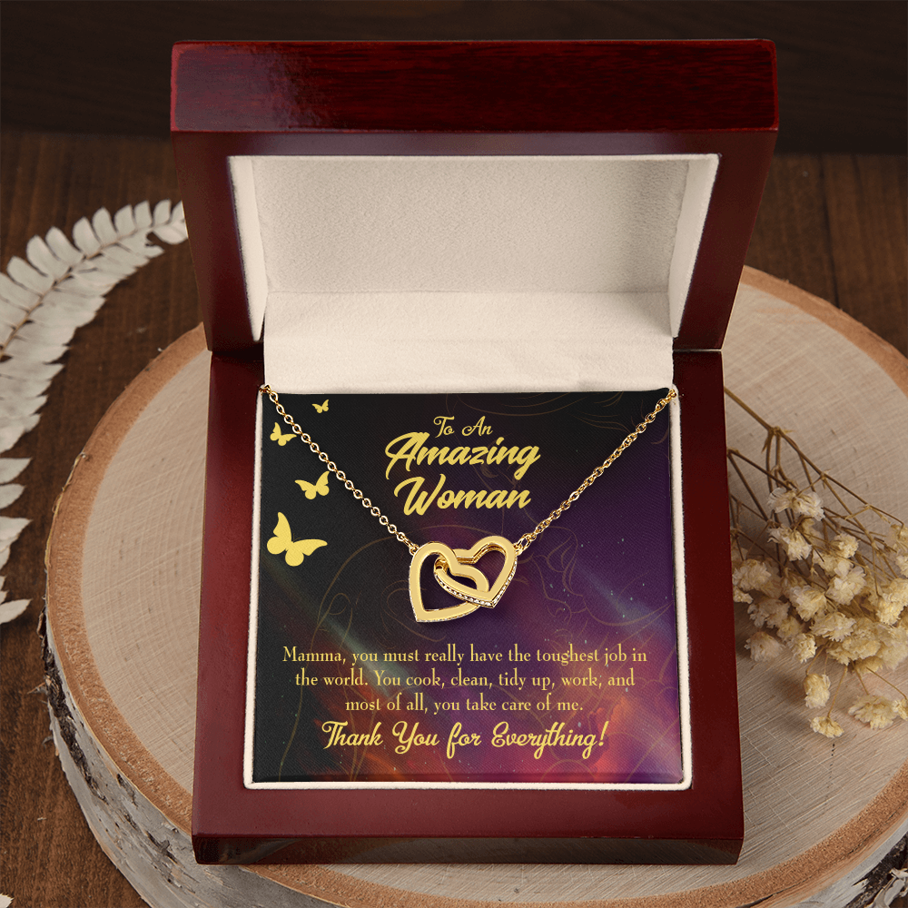 To Mom Mom is The Toughest Job Inseparable Necklace-Express Your Love Gifts