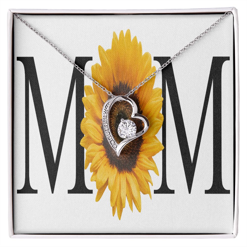 To Mom Mom Sunflower Forever Necklace w Message Card-Express Your Love Gifts