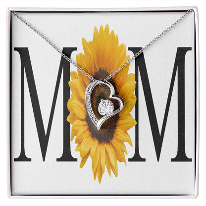 To Mom Mom Sunflower Forever Necklace w Message Card-Express Your Love Gifts