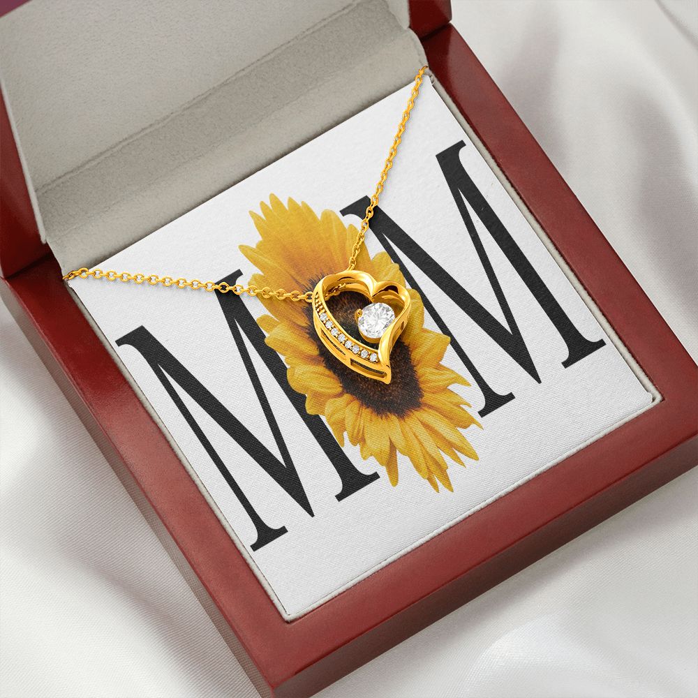 To Mom Mom Sunflower Forever Necklace w Message Card-Express Your Love Gifts