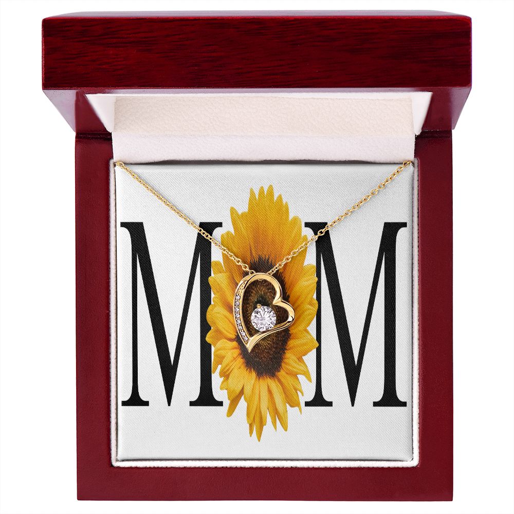 To Mom Mom Sunflower Forever Necklace w Message Card-Express Your Love Gifts