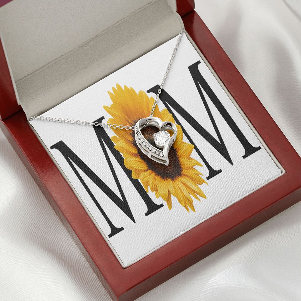 To Mom Mom Sunflower Forever Necklace w Message Card-Express Your Love Gifts