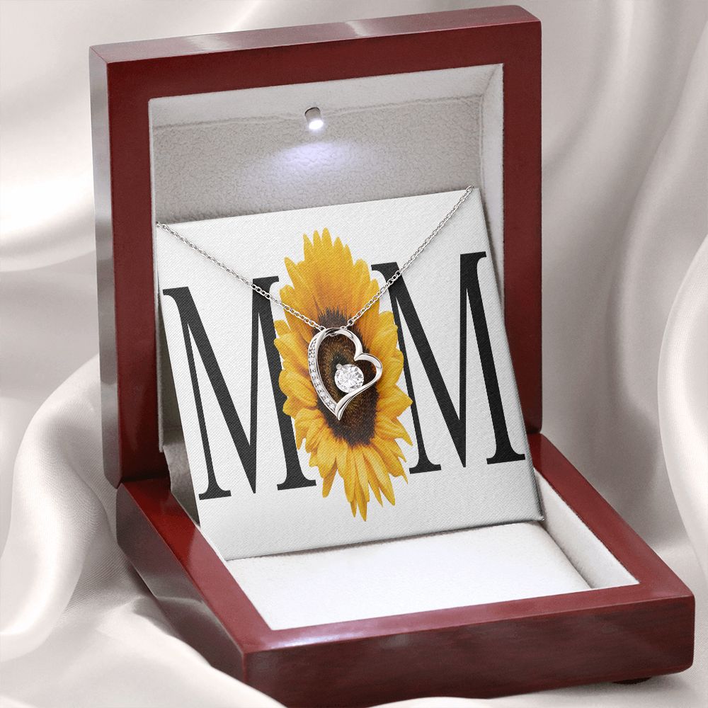 To Mom Mom Sunflower Forever Necklace w Message Card-Express Your Love Gifts