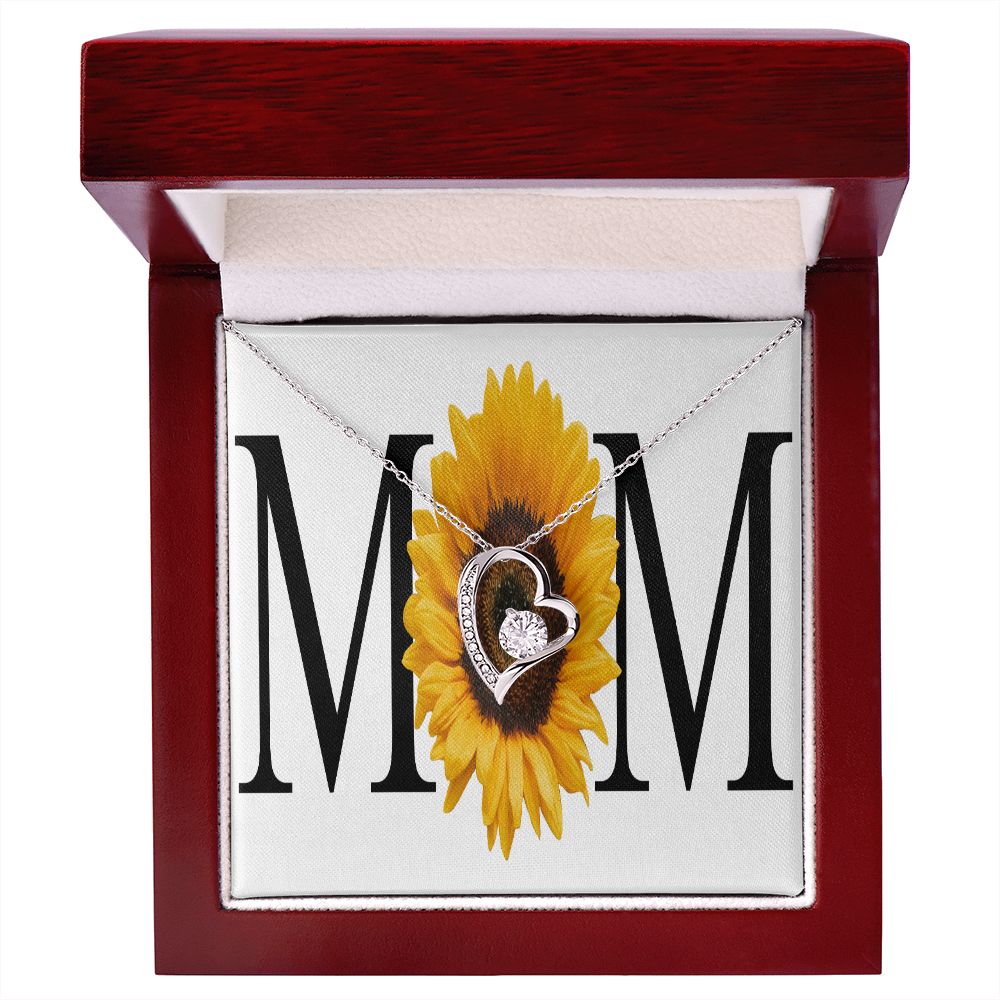 To Mom Mom Sunflower Forever Necklace w Message Card-Express Your Love Gifts
