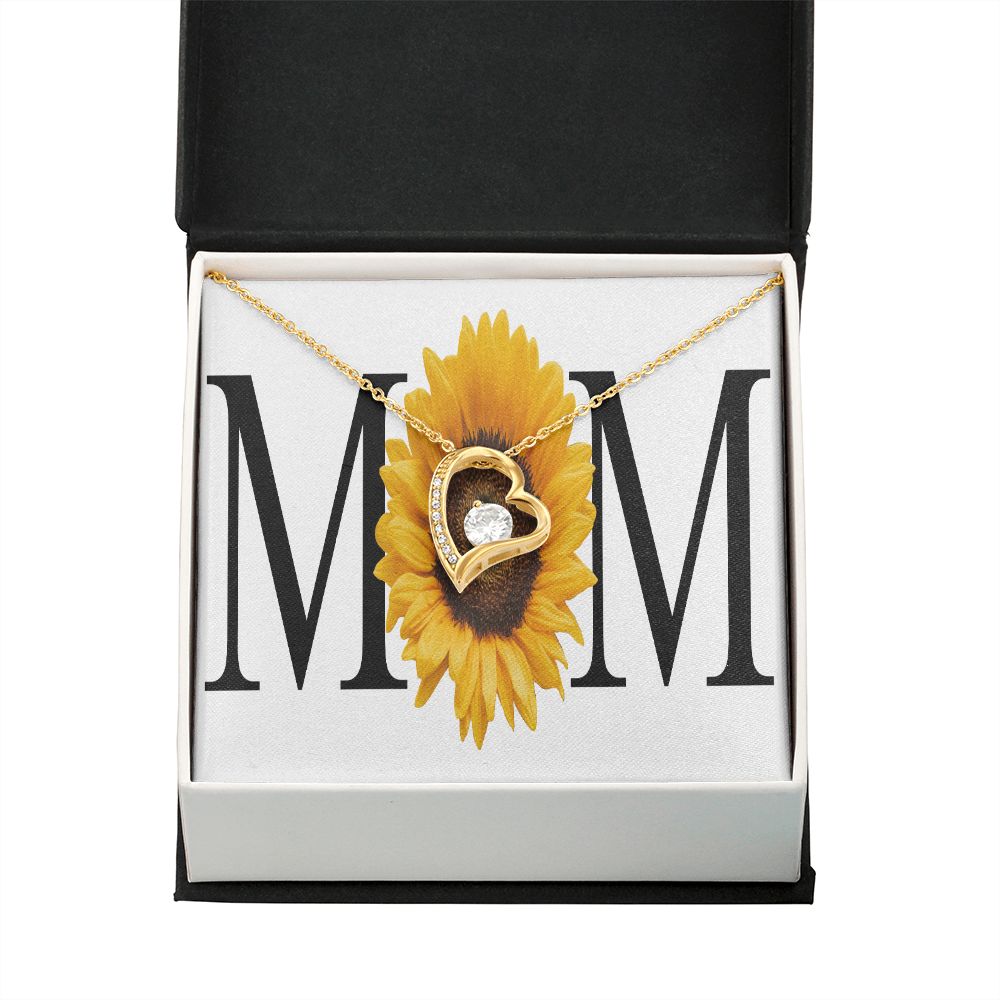 To Mom Mom Sunflower Forever Necklace w Message Card-Express Your Love Gifts