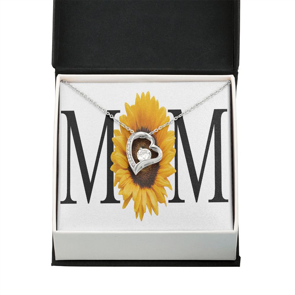 To Mom Mom Sunflower Forever Necklace w Message Card-Express Your Love Gifts