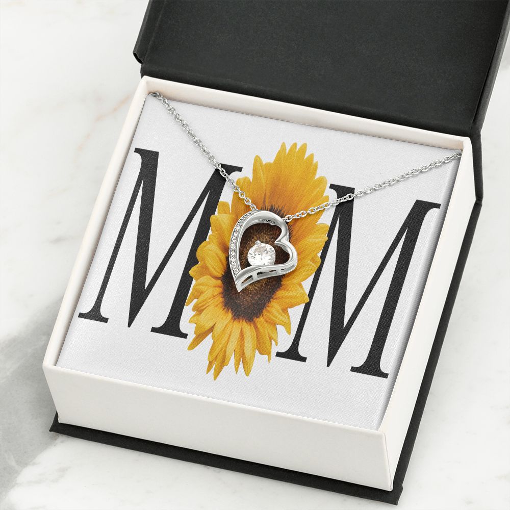 To Mom Mom Sunflower Forever Necklace w Message Card-Express Your Love Gifts