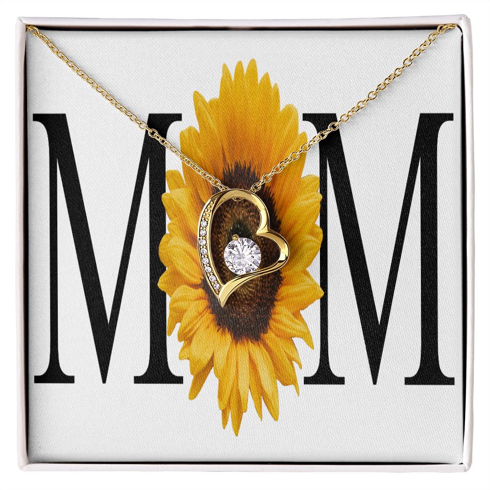 To Mom Mom Sunflower Forever Necklace w Message Card-Express Your Love Gifts
