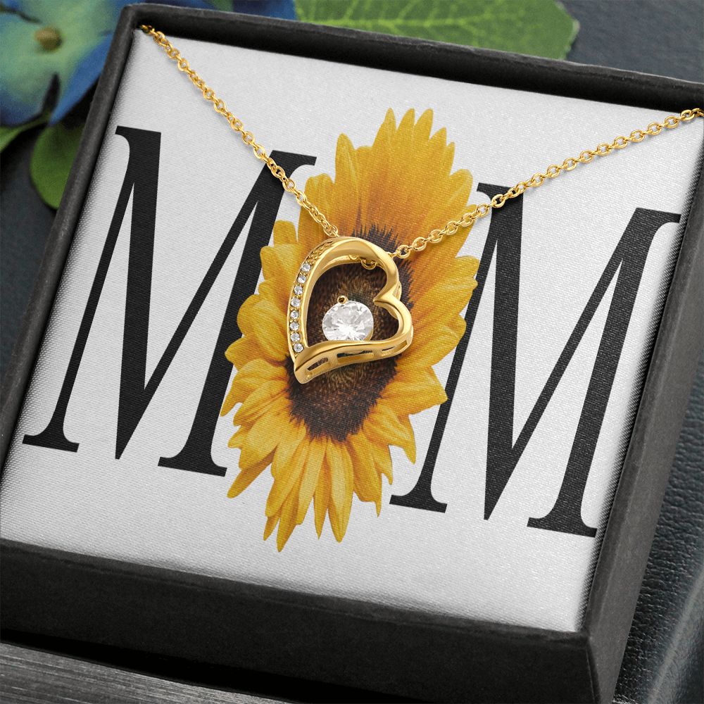 To Mom Mom Sunflower Forever Necklace w Message Card-Express Your Love Gifts