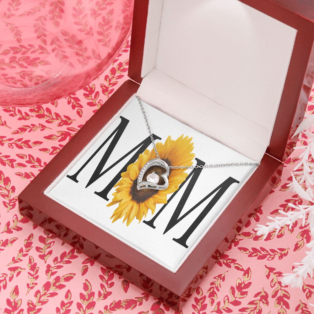 To Mom Mom Sunflower Forever Necklace w Message Card-Express Your Love Gifts
