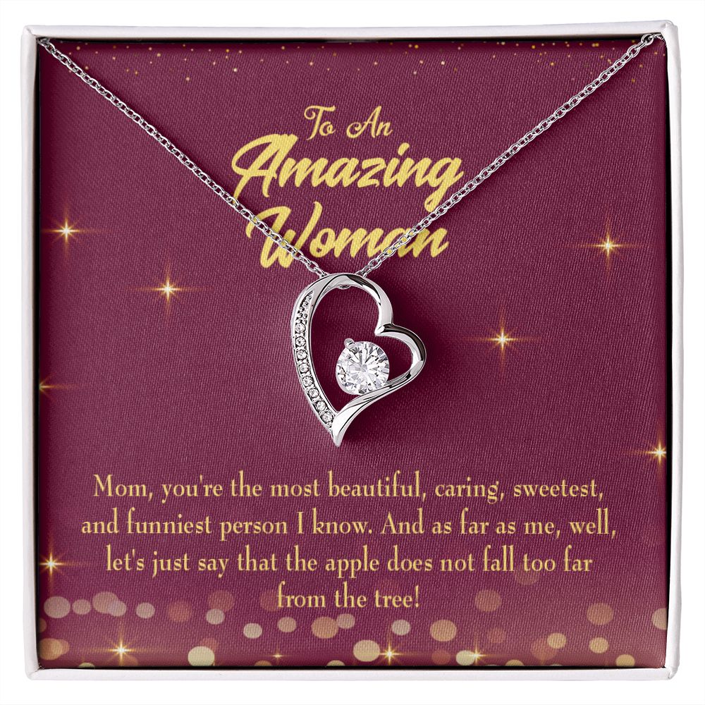 To Mom Most Beautiful Forever Necklace w Message Card-Express Your Love Gifts