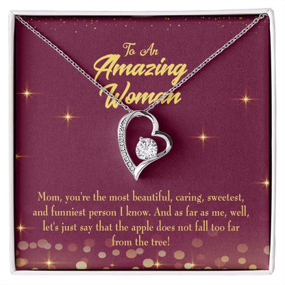 To Mom Most Beautiful Forever Necklace w Message Card-Express Your Love Gifts