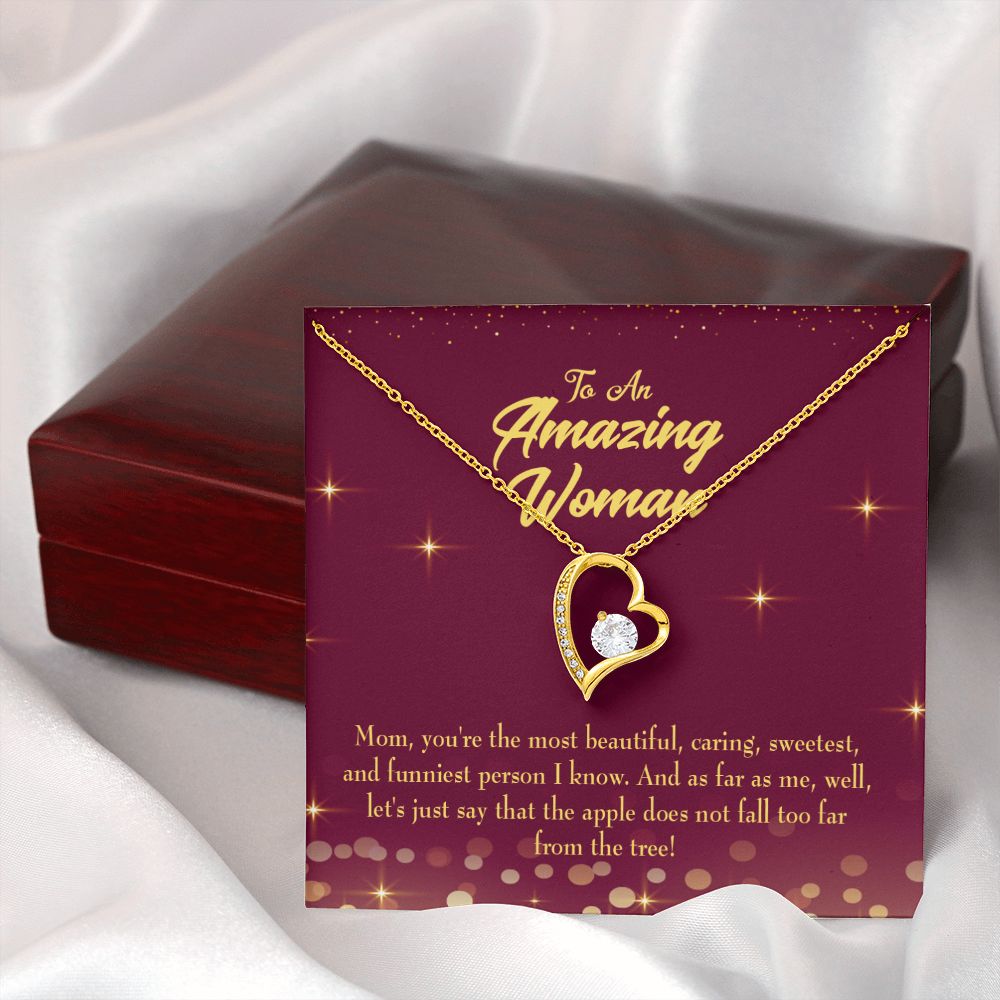 To Mom Most Beautiful Forever Necklace w Message Card-Express Your Love Gifts