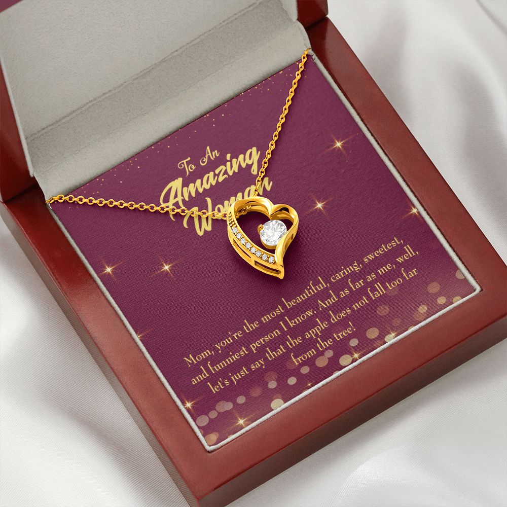 To Mom Most Beautiful Forever Necklace w Message Card-Express Your Love Gifts