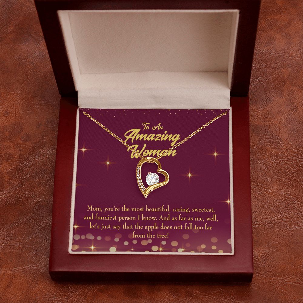 To Mom Most Beautiful Forever Necklace w Message Card-Express Your Love Gifts