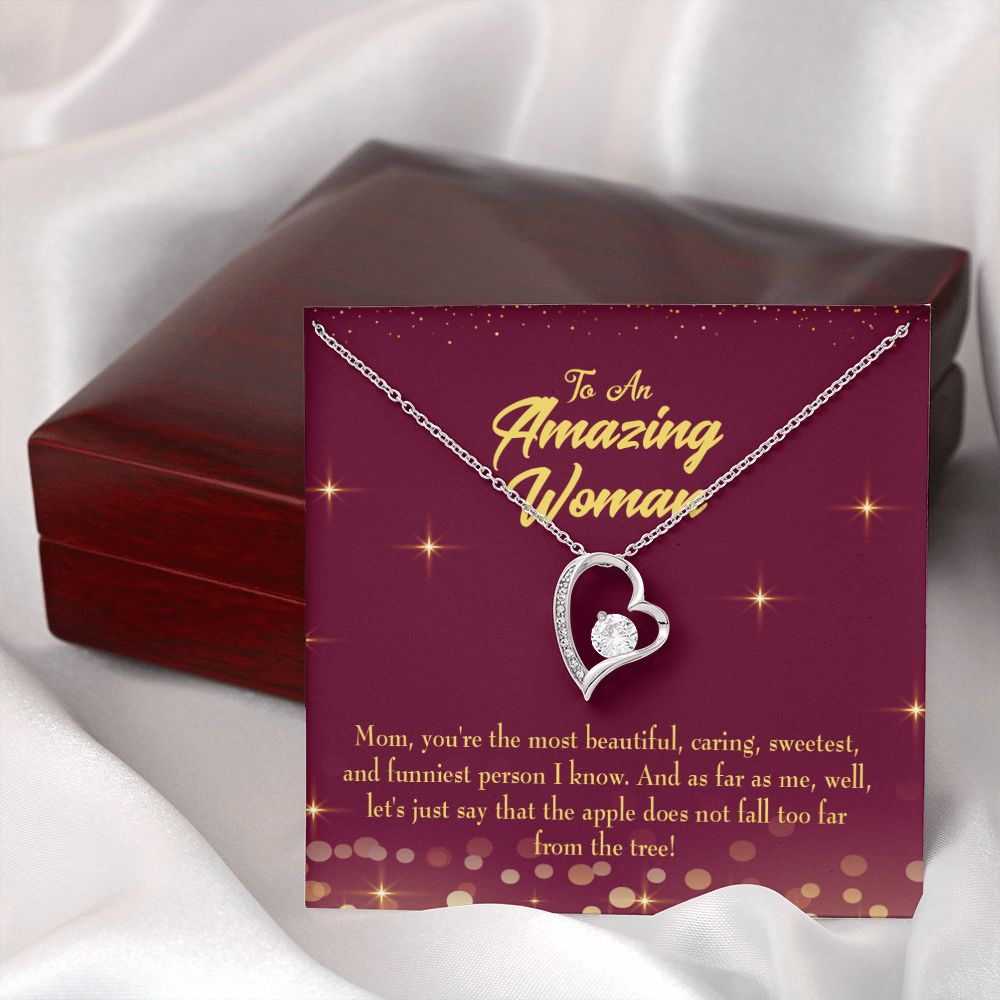 To Mom Most Beautiful Forever Necklace w Message Card-Express Your Love Gifts