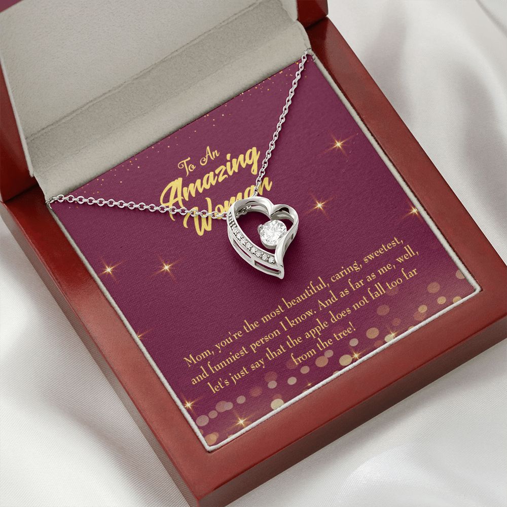 To Mom Most Beautiful Forever Necklace w Message Card-Express Your Love Gifts