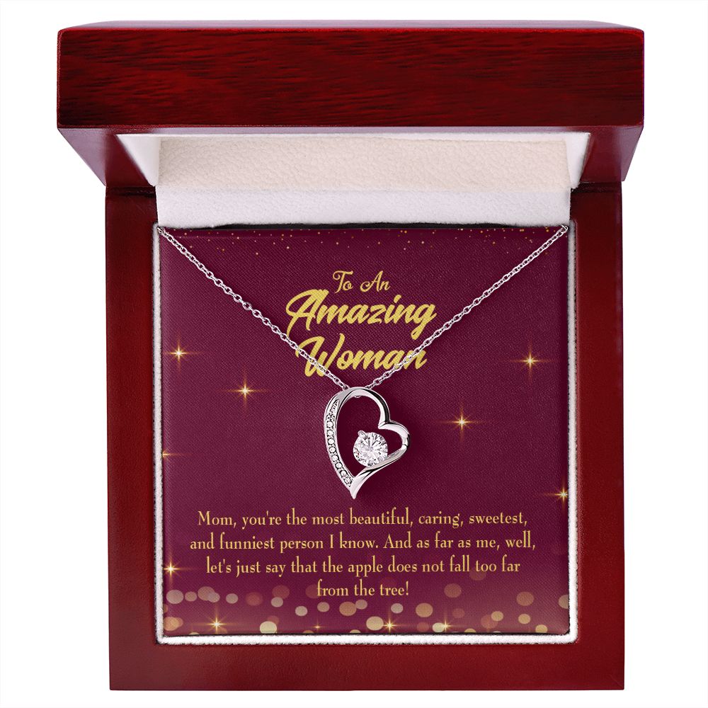 To Mom Most Beautiful Forever Necklace w Message Card-Express Your Love Gifts
