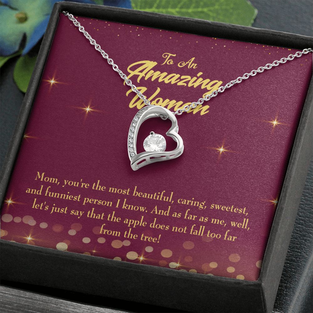 To Mom Most Beautiful Forever Necklace w Message Card-Express Your Love Gifts
