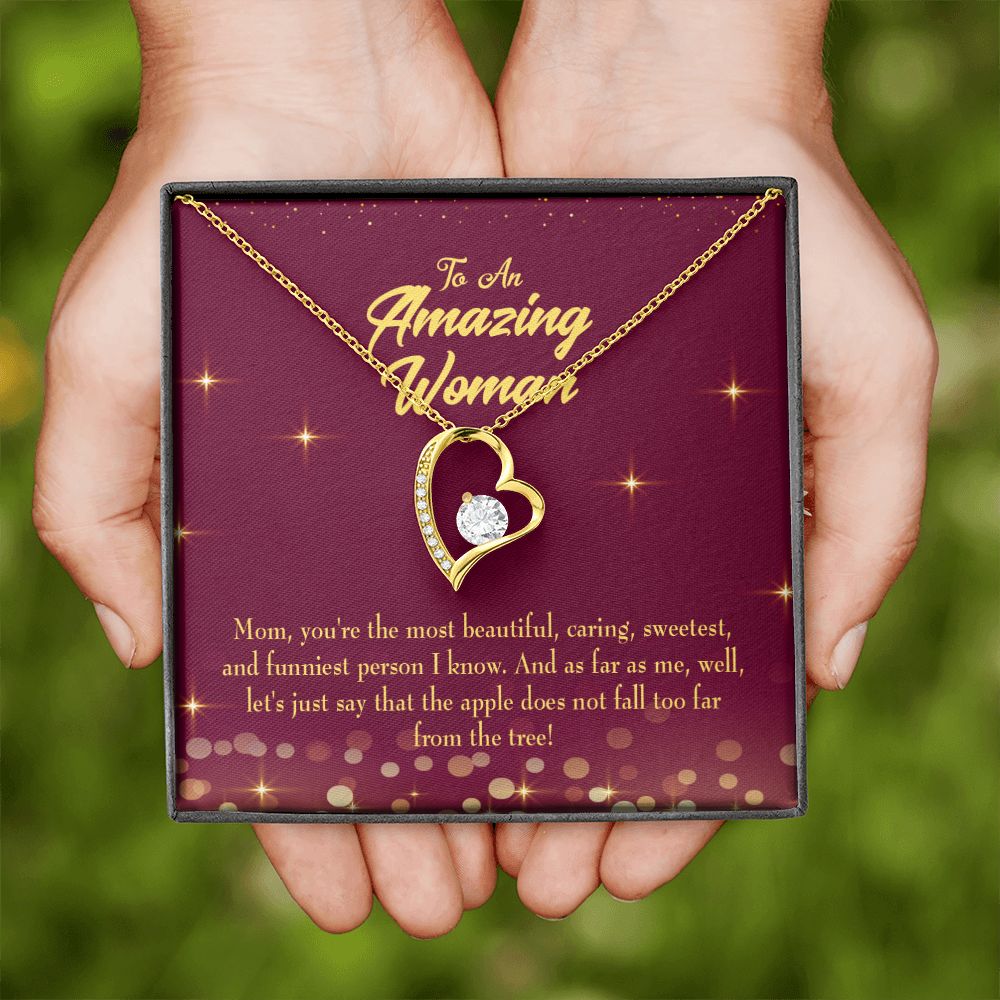 To Mom Most Beautiful Forever Necklace w Message Card-Express Your Love Gifts