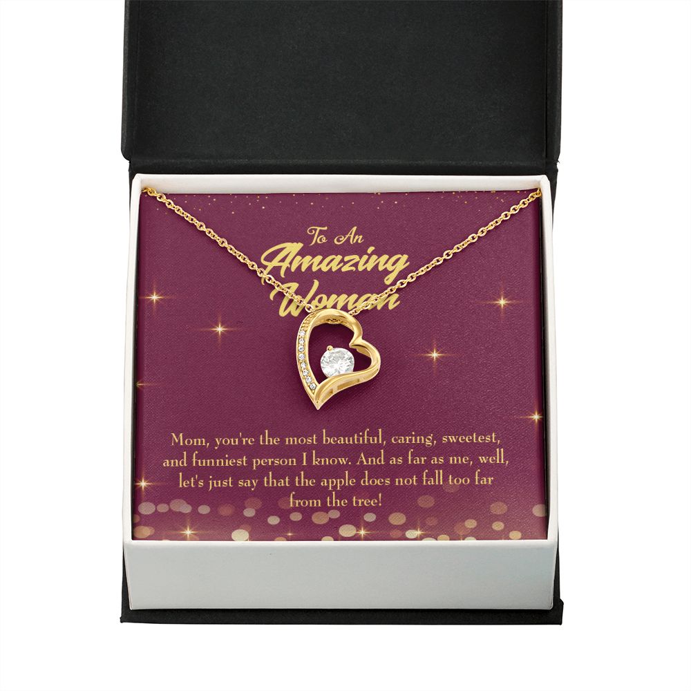 To Mom Most Beautiful Forever Necklace w Message Card-Express Your Love Gifts