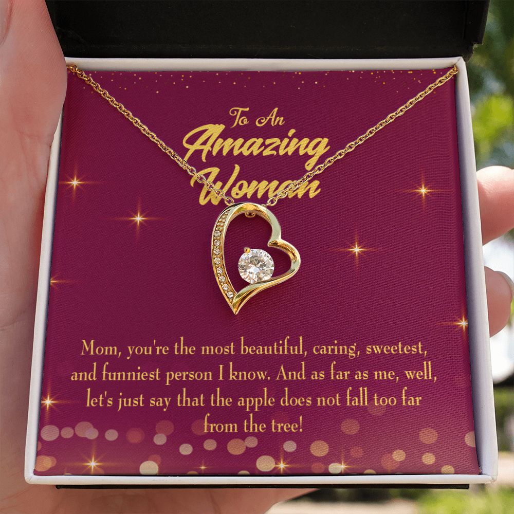 To Mom Most Beautiful Forever Necklace w Message Card-Express Your Love Gifts