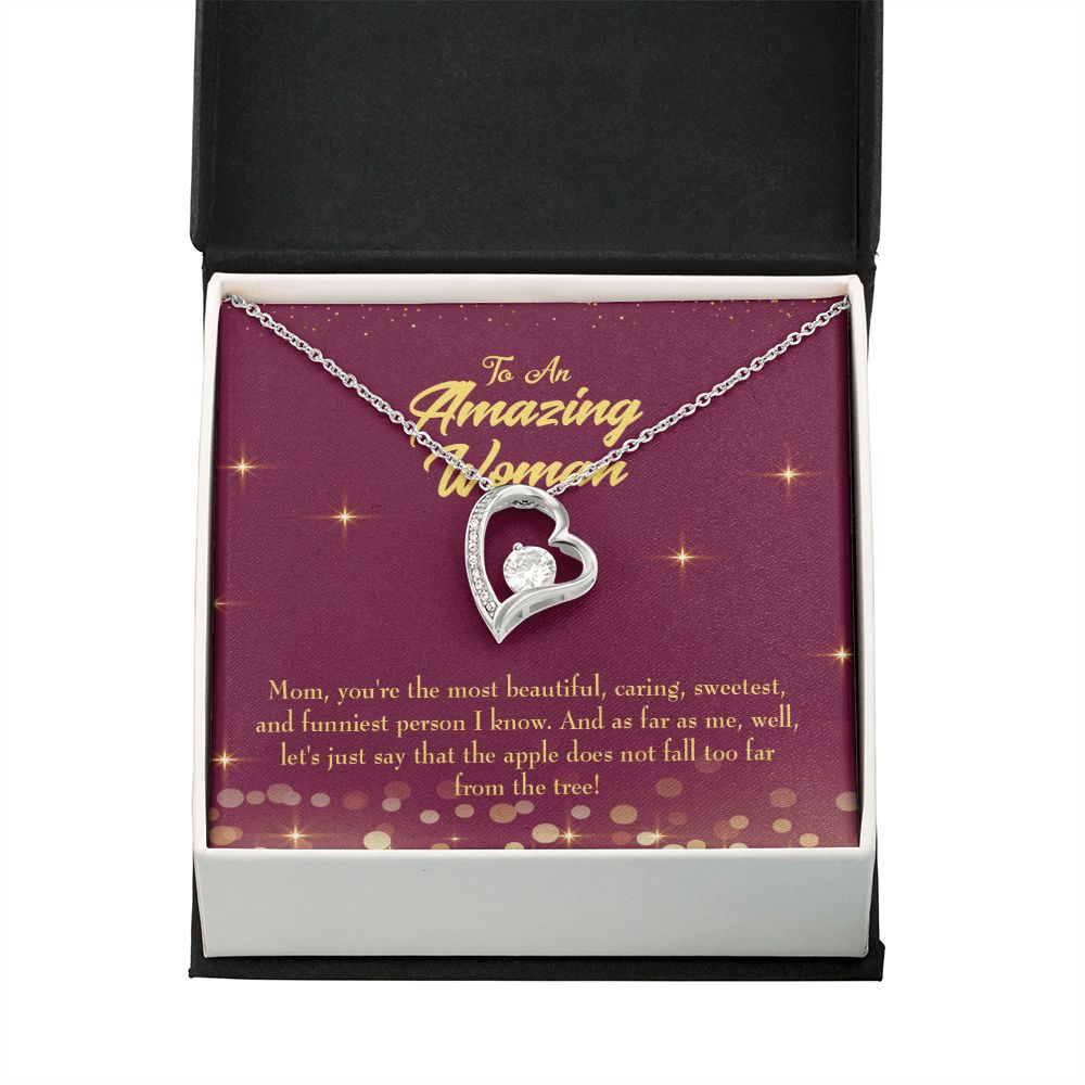 To Mom Most Beautiful Forever Necklace w Message Card-Express Your Love Gifts