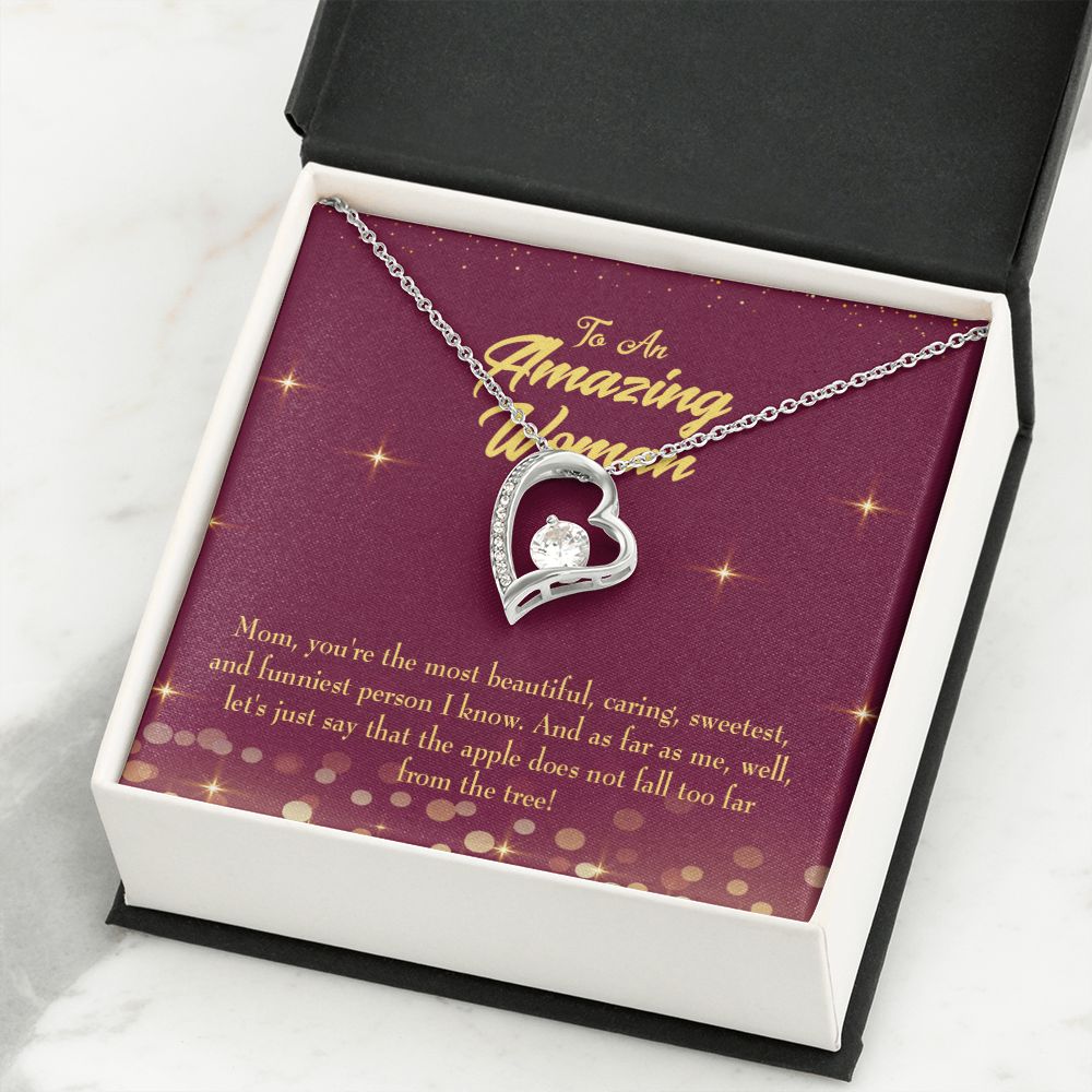 To Mom Most Beautiful Forever Necklace w Message Card-Express Your Love Gifts
