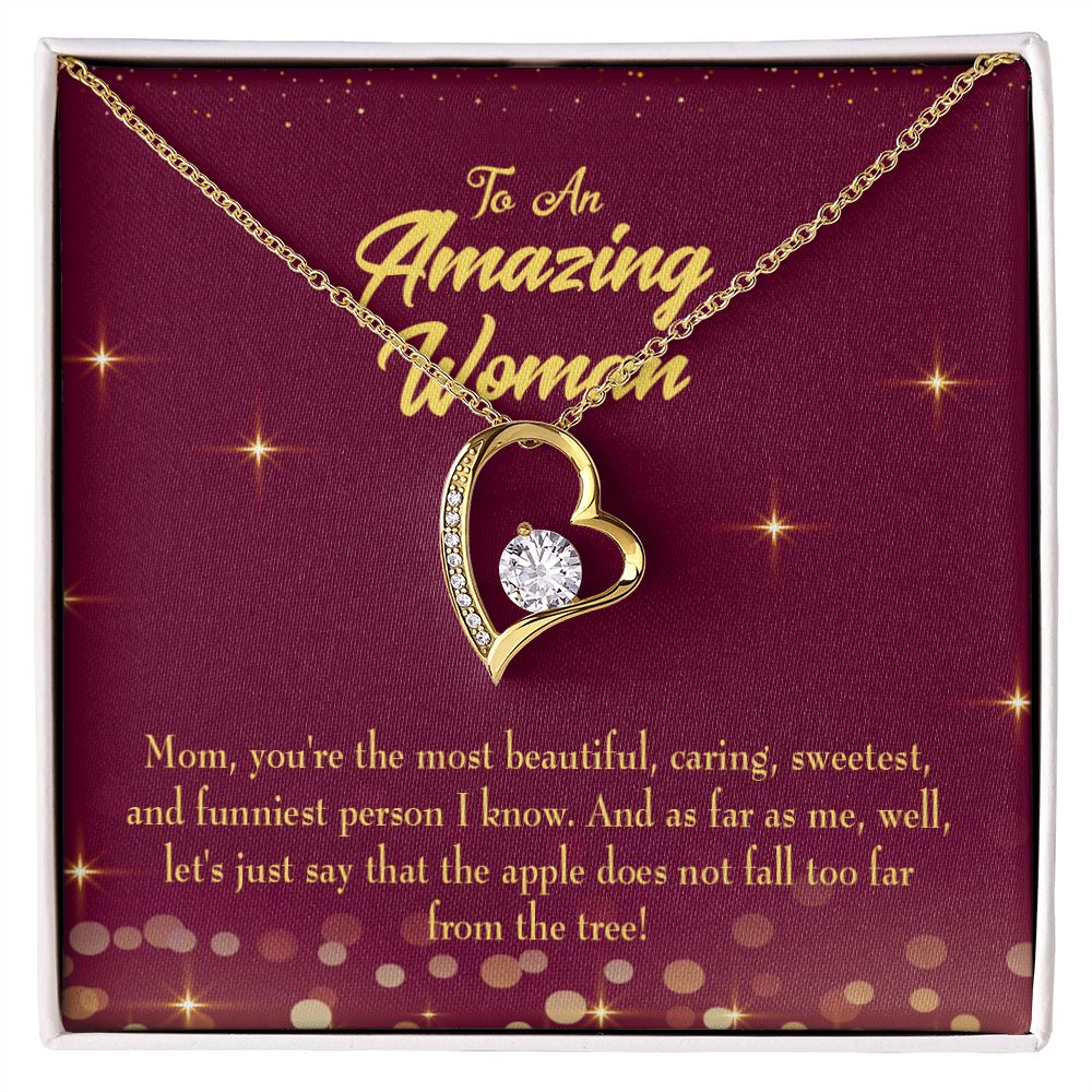 To Mom Most Beautiful Forever Necklace w Message Card-Express Your Love Gifts