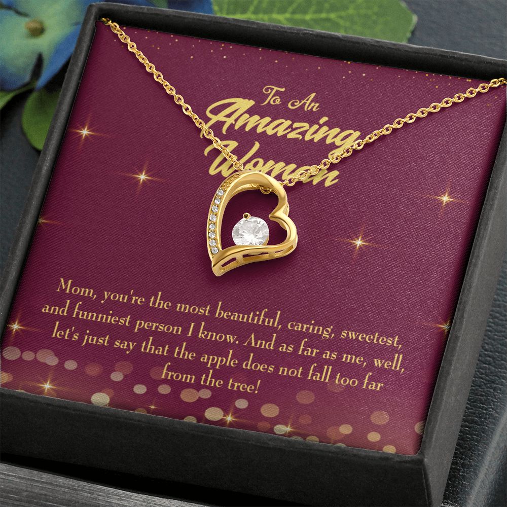 To Mom Most Beautiful Forever Necklace w Message Card-Express Your Love Gifts