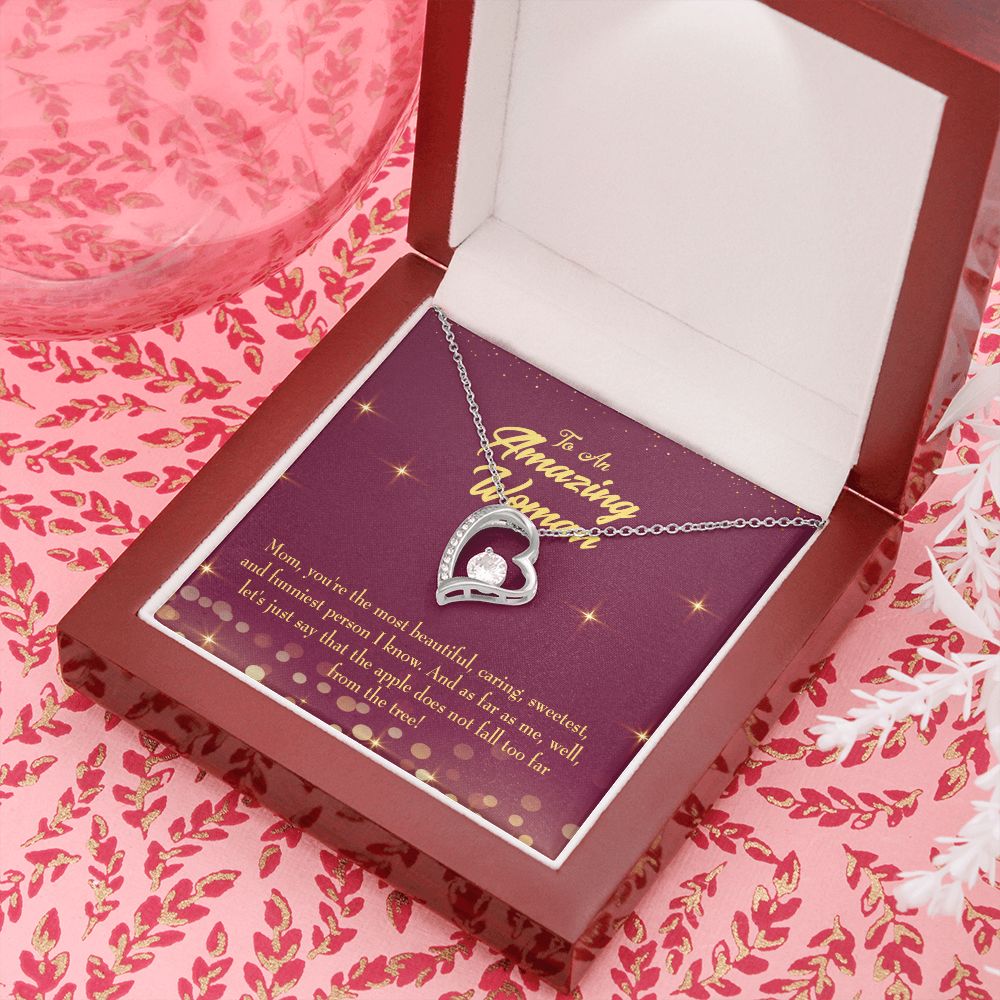 To Mom Most Beautiful Forever Necklace w Message Card-Express Your Love Gifts