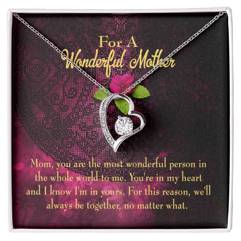 To Mom Most Wonderful Mother Forever Necklace w Message Card-Express Your Love Gifts