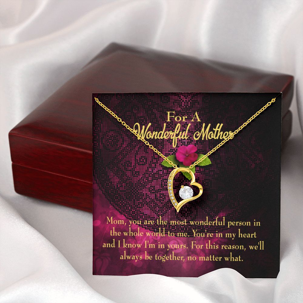 To Mom Most Wonderful Mother Forever Necklace w Message Card-Express Your Love Gifts