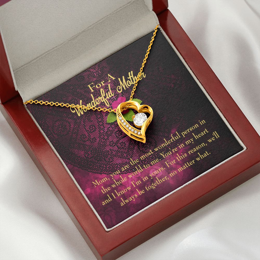 To Mom Most Wonderful Mother Forever Necklace w Message Card-Express Your Love Gifts