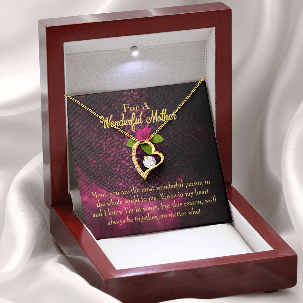 To Mom Most Wonderful Mother Forever Necklace w Message Card-Express Your Love Gifts