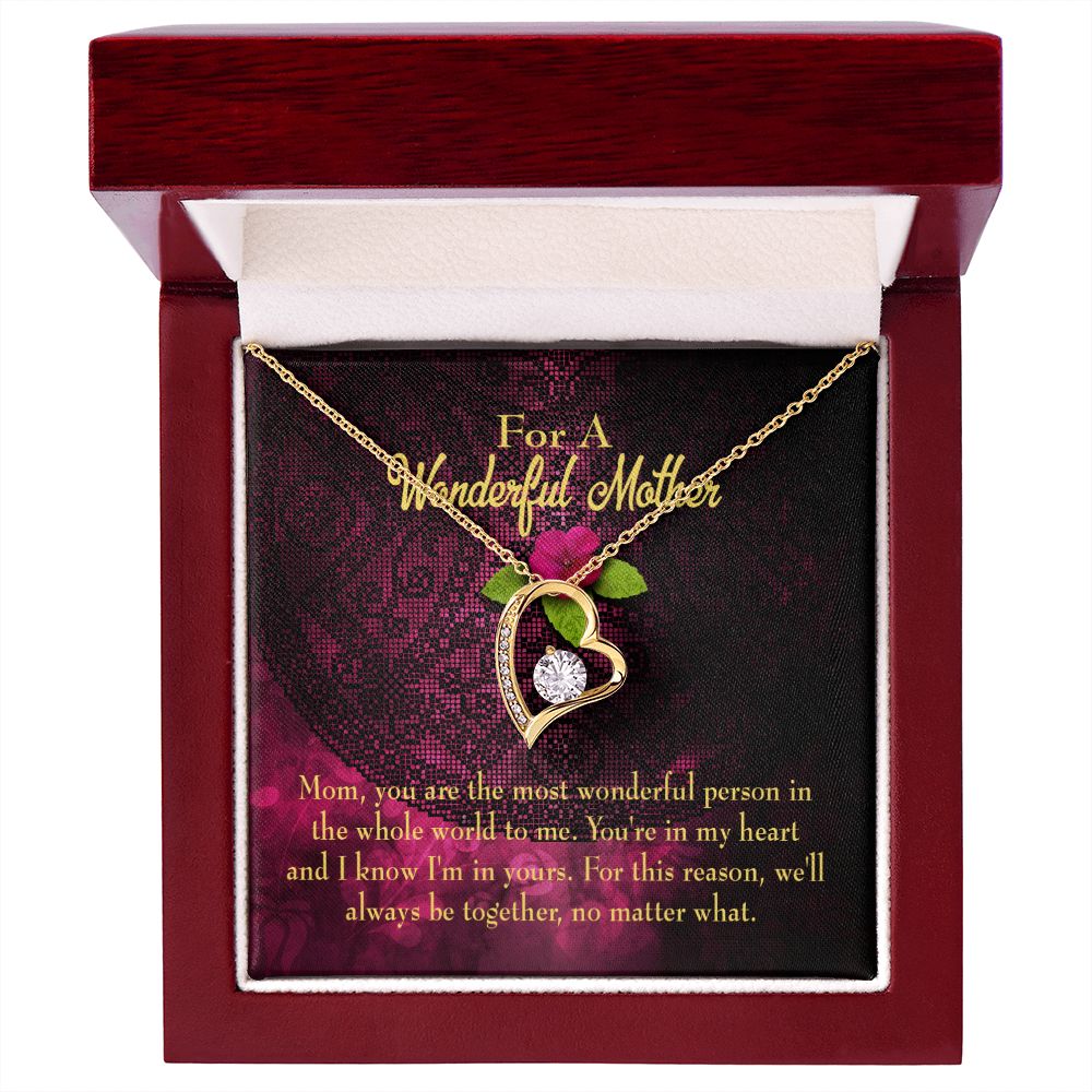 To Mom Most Wonderful Mother Forever Necklace w Message Card-Express Your Love Gifts